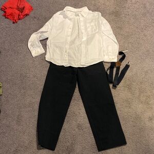 Cat & Jack White Shirt and Blue Pants Set